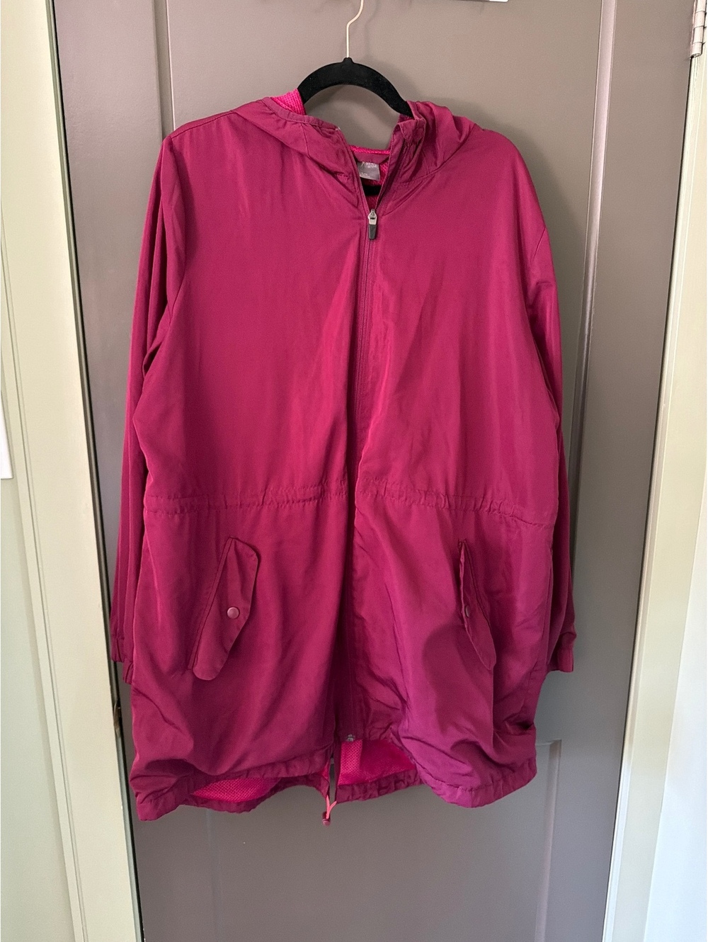 Old Navy Active Women’s Merlot Coloured Hooded Windbreaker Jacket, XL, EUC